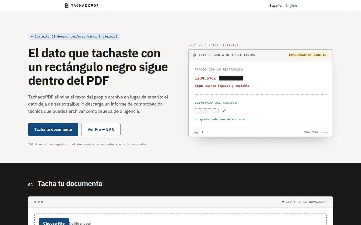 Web de TachadoPDF